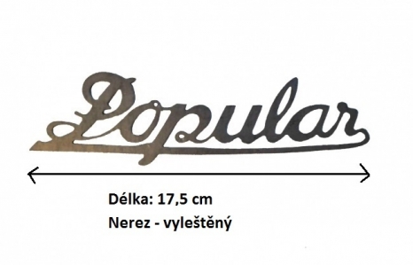 veteráni - náhradní díly - Znak Popular 17,5 cm nerez